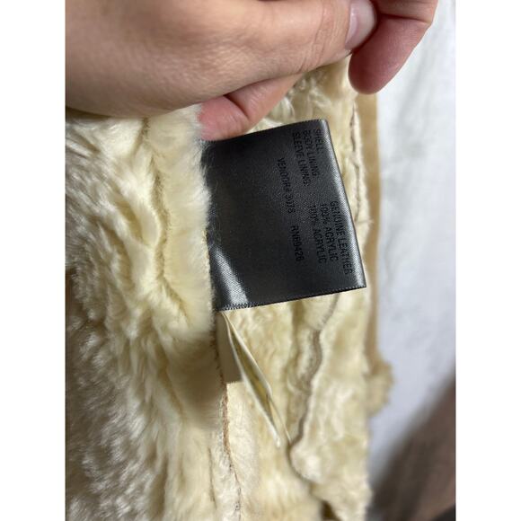 Vintage Wilsons Leather Jacket Large Tan Sherpa Lined Penny Lane Phoebe READ - Picture 7 of 12